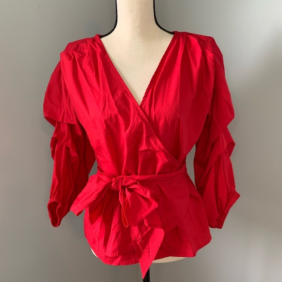 Guest Editor Tops - GUEST EDITOR Red Long Sleeve Top